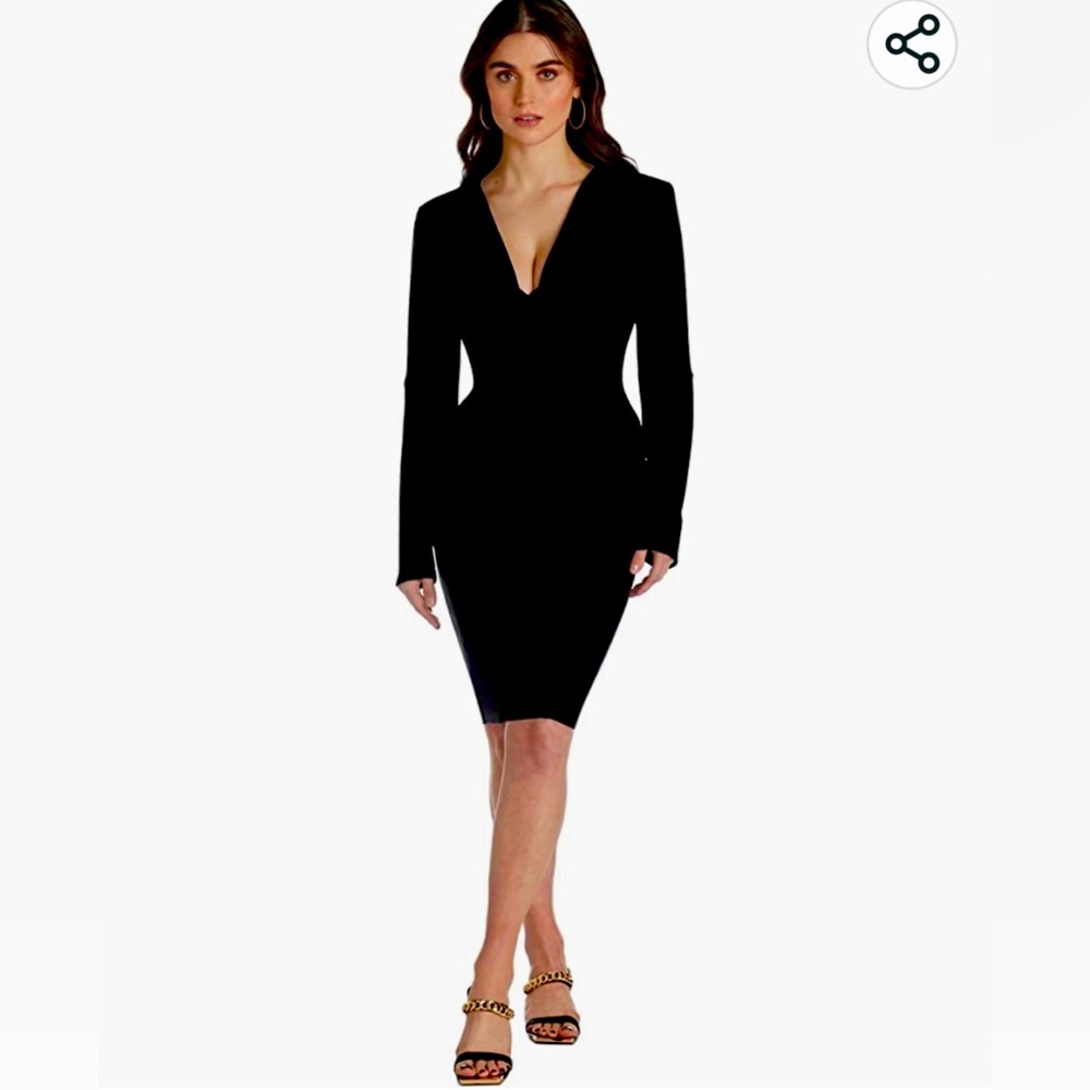 NWOT Hybrid Women's Double Notch Lapel Shoulder Pad Single Button Peplum Blazer